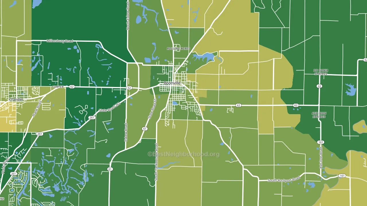 47601, IN block-group voter-turnout map