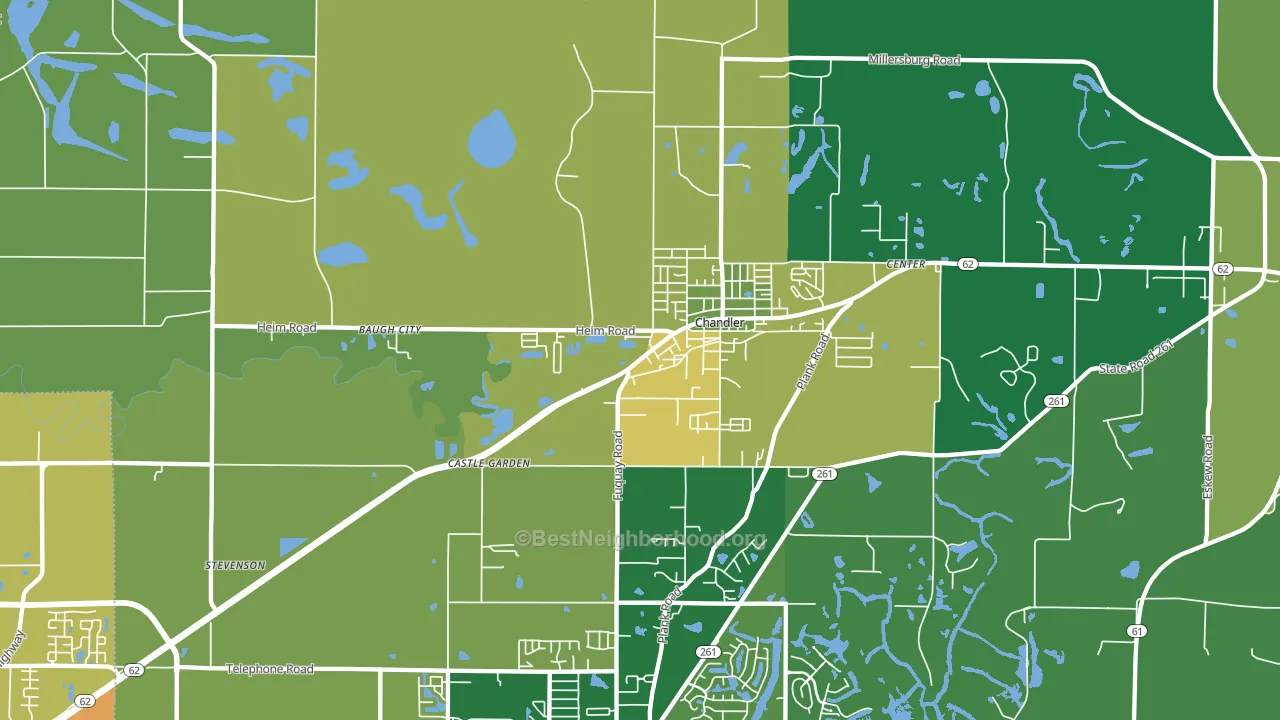 47610, IN block-group voter-turnout map