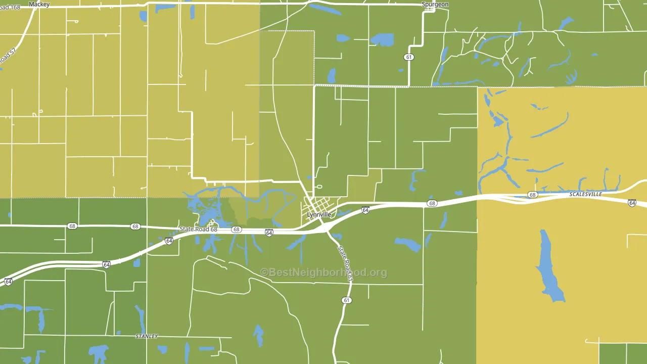 47619, IN block-group voter-turnout map