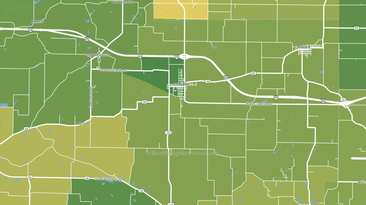 47633, IN block-group voter-turnout map