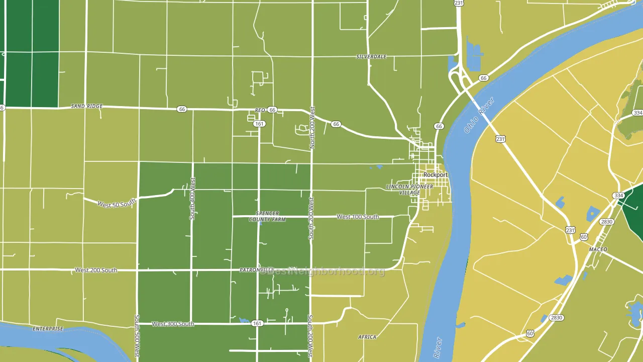 47635, IN block-group voter-turnout map