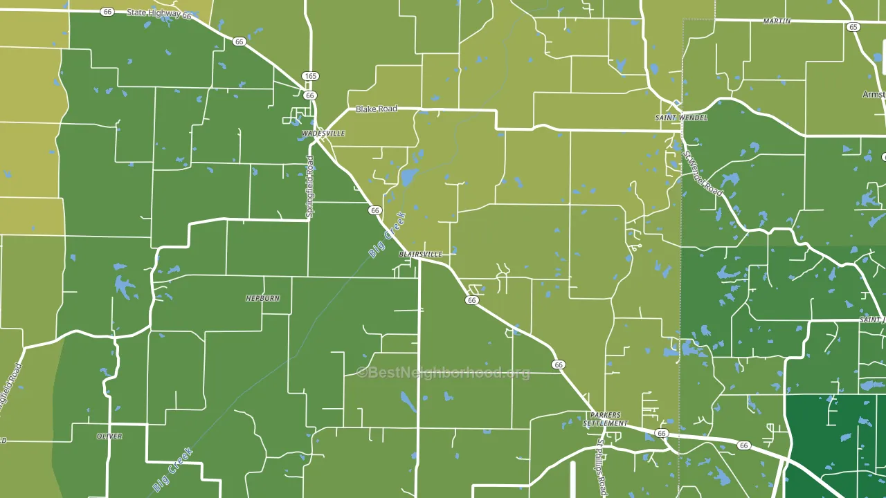 47638, IN block-group voter-turnout map