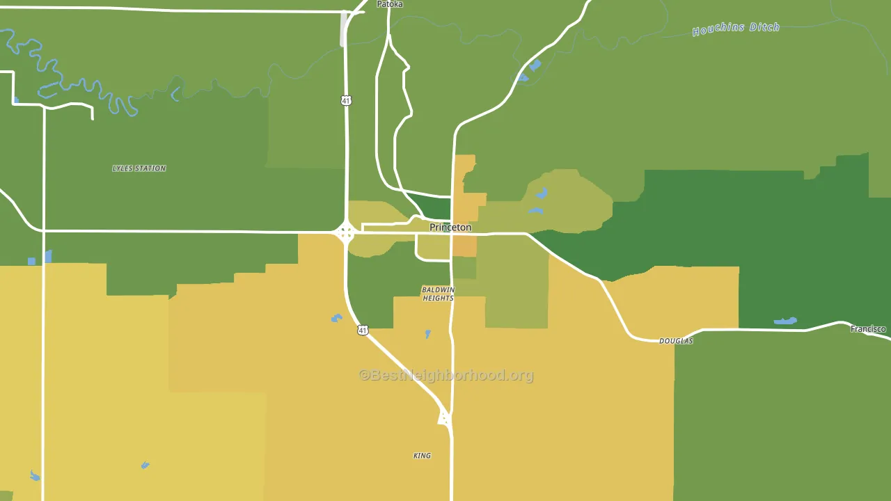 47670, IN block-group voter-turnout map