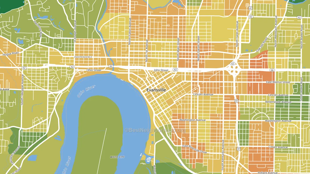 47708, IN block-group voter-turnout map