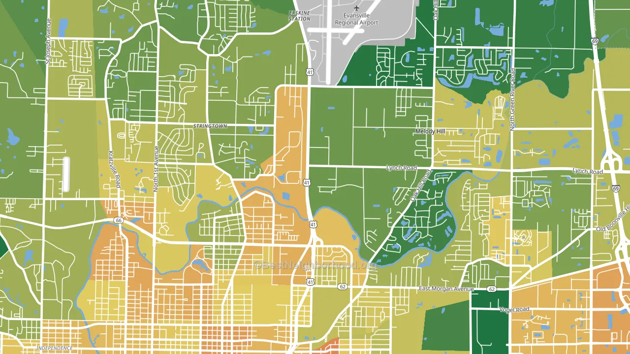 47711, IN block-group voter-turnout map