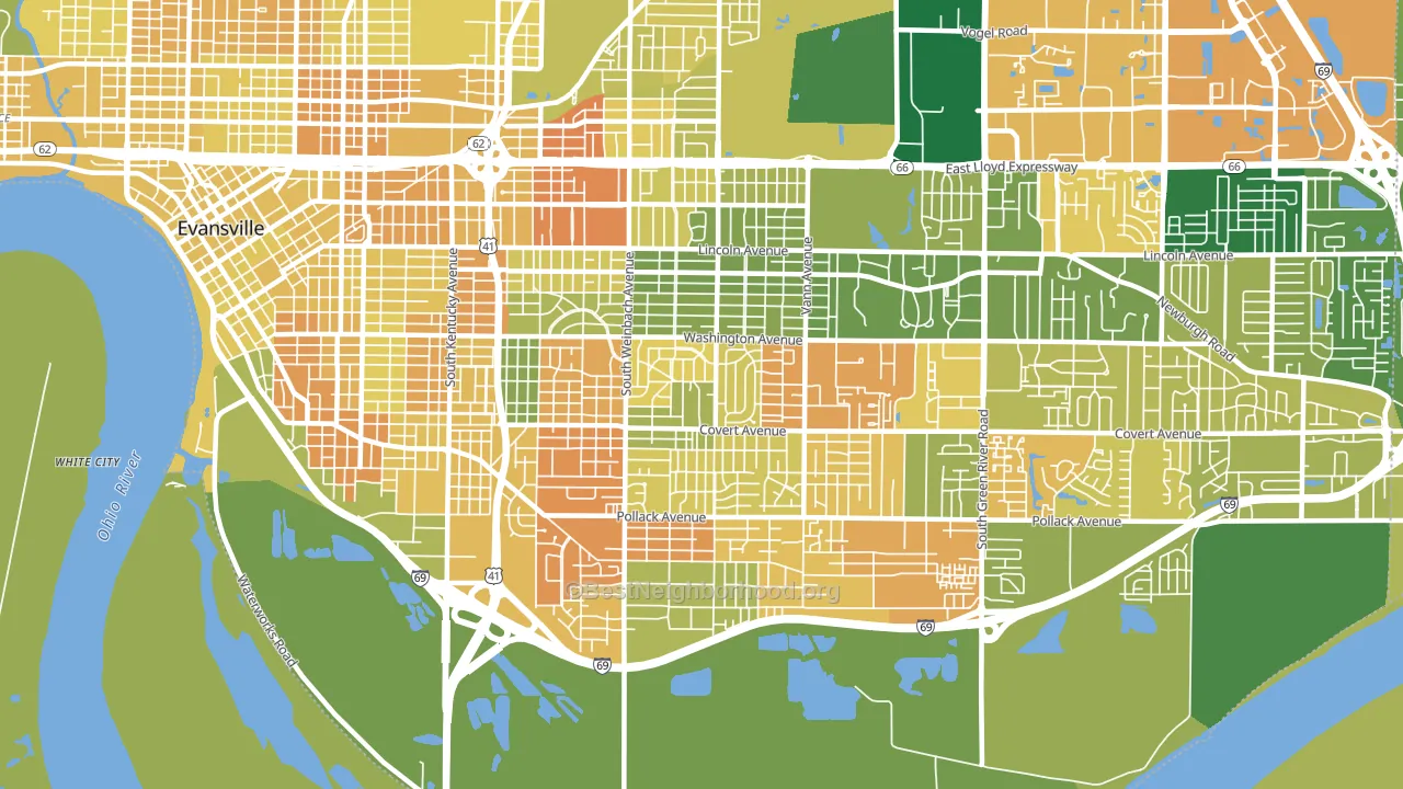 47714, IN block-group voter-turnout map