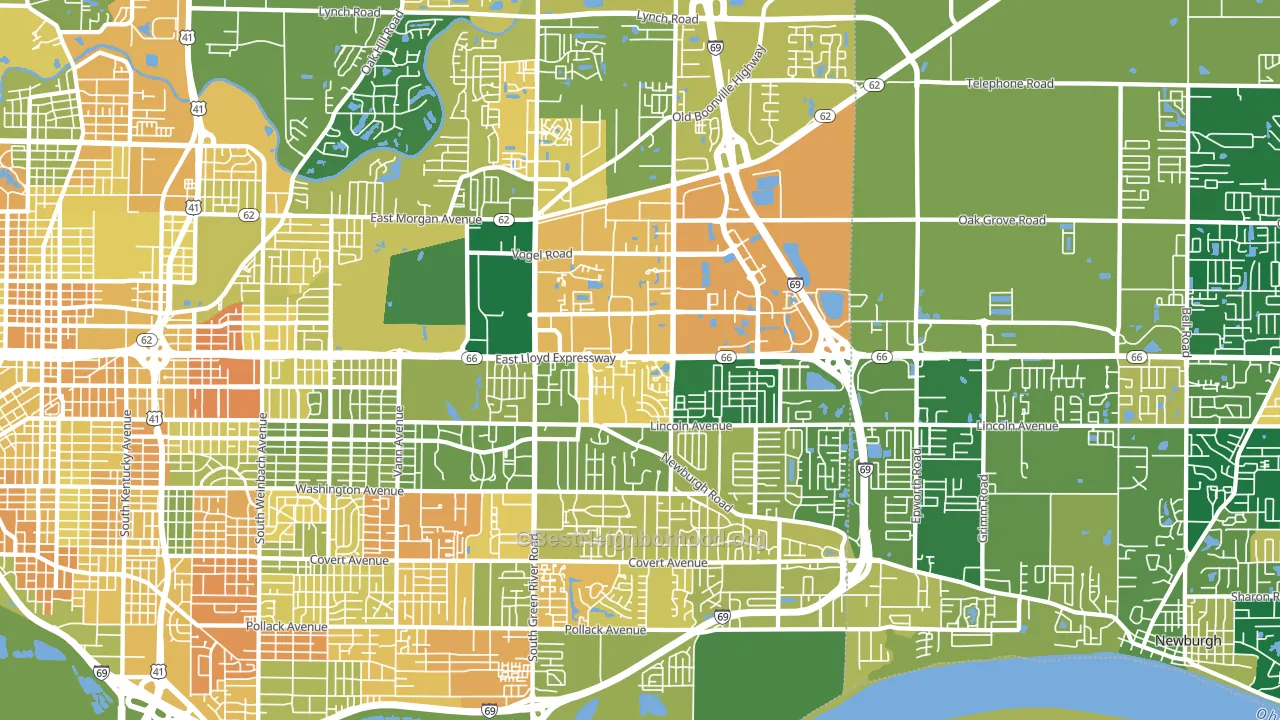 47715, IN block-group voter-turnout map