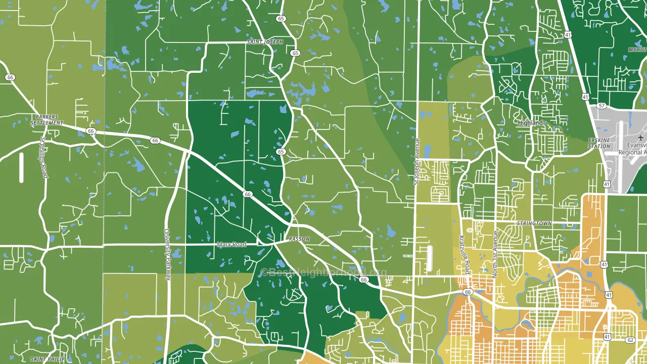 47720, IN block-group voter-turnout map