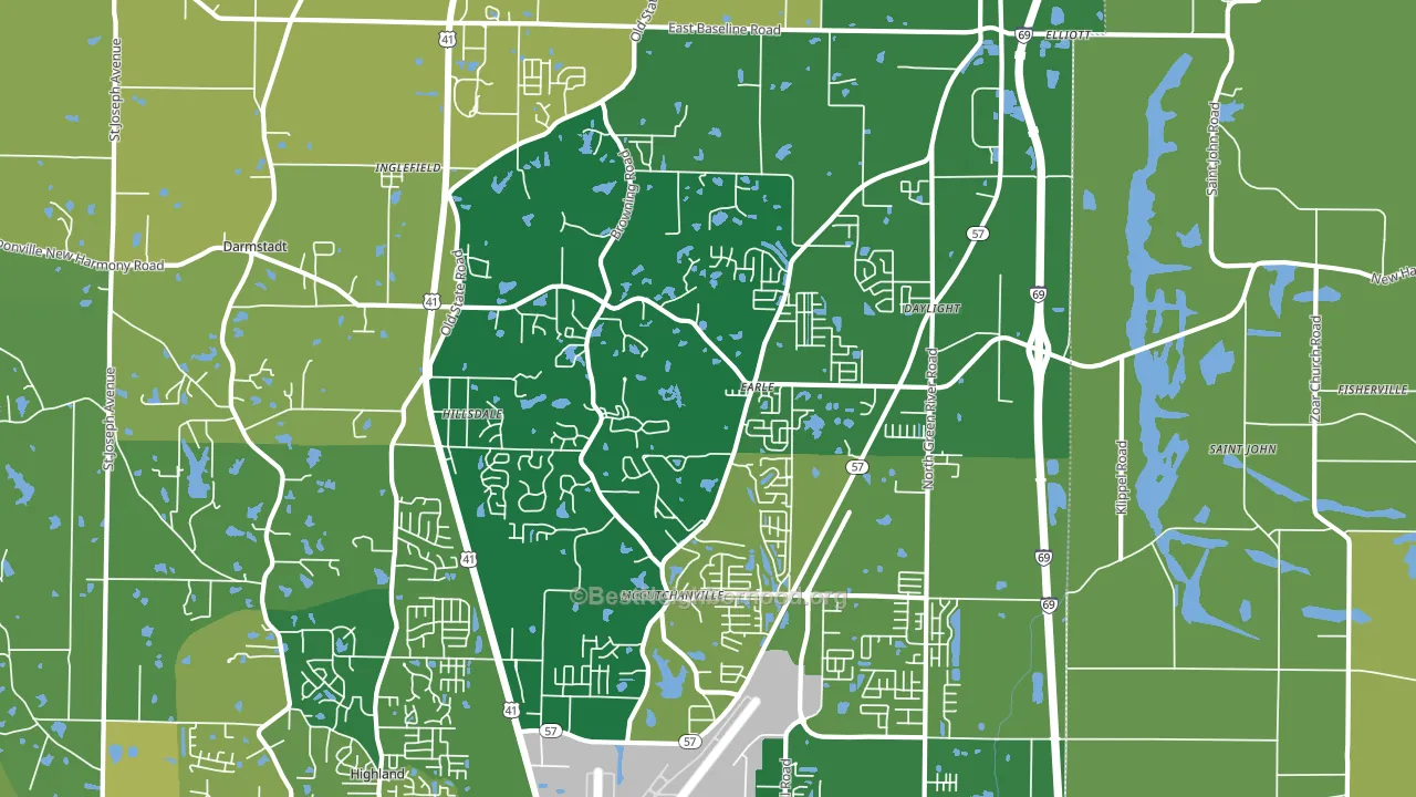 47725, IN block-group voter-turnout map