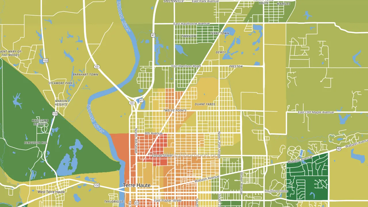 47804, IN block-group voter-turnout map