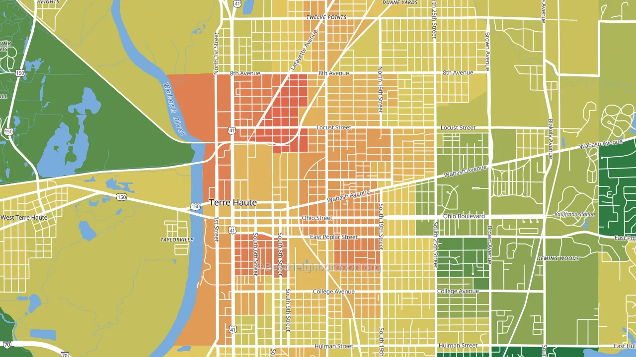 47807, IN block-group voter-turnout map