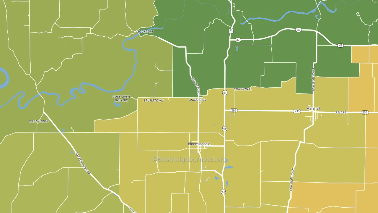 47832, IN block-group voter-turnout map