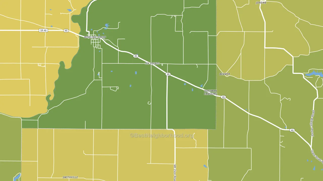 47833, IN block-group voter-turnout map