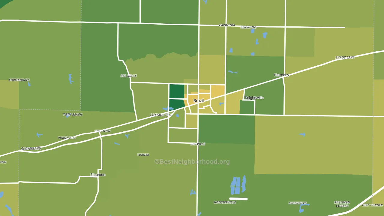 47834, IN block-group voter-turnout map