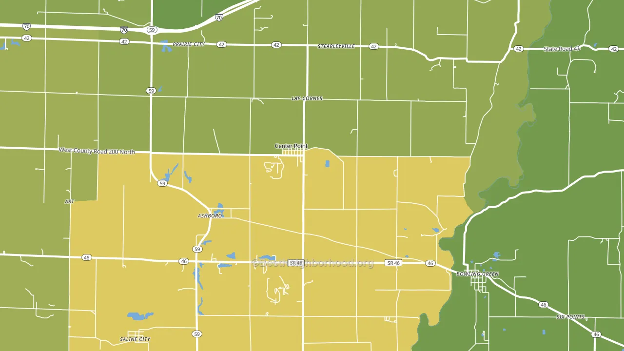 47840, IN block-group voter-turnout map
