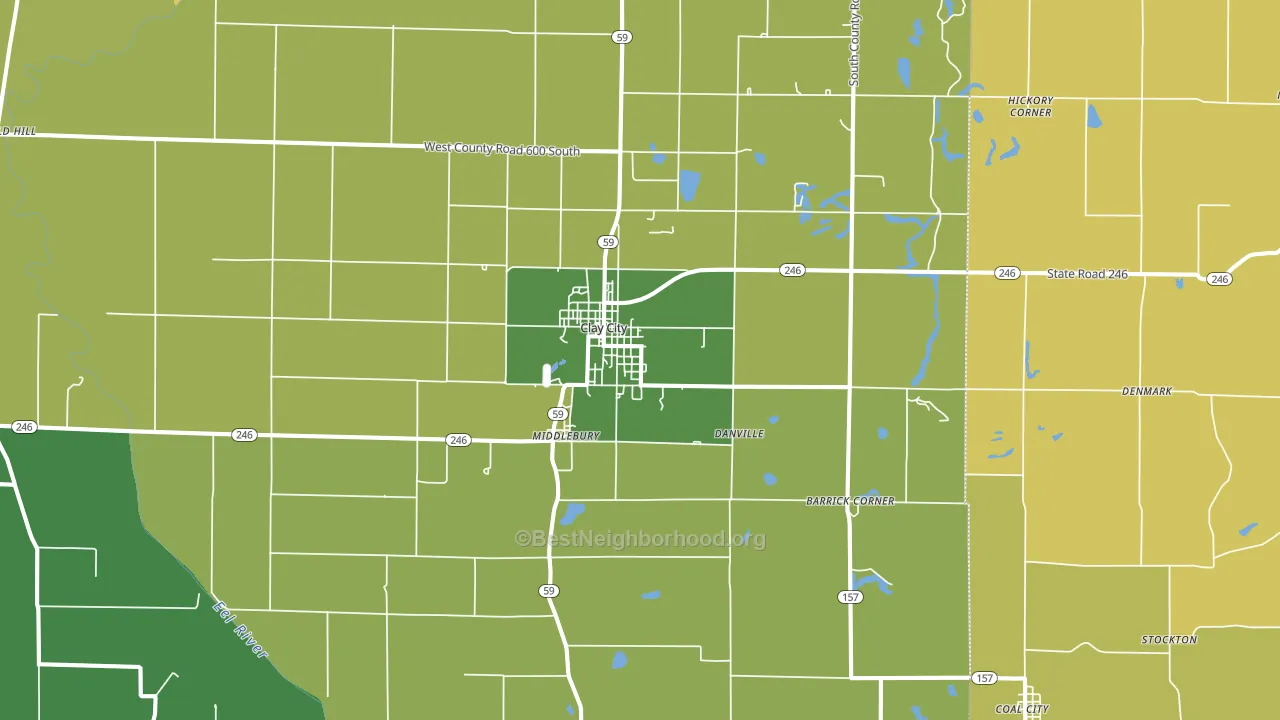47841, IN block-group voter-turnout map