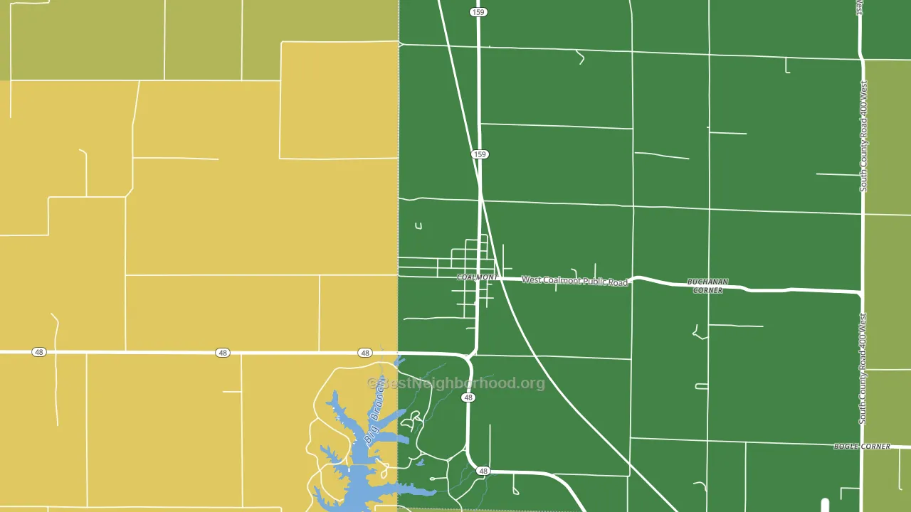 47845, IN block-group voter-turnout map