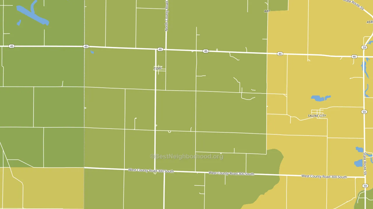 47846, IN block-group voter-turnout map