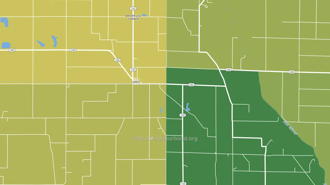 47858, IN block-group voter-turnout map
