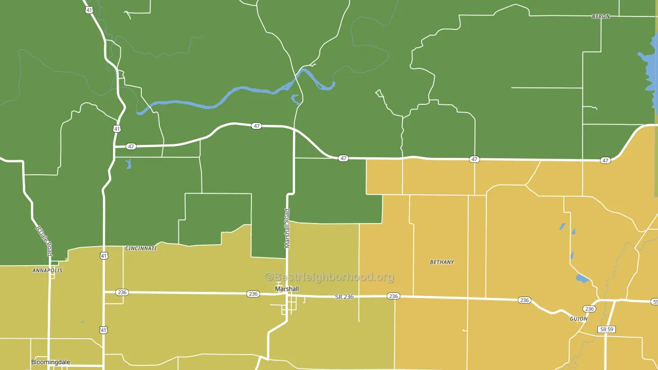 47859, IN block-group voter-turnout map