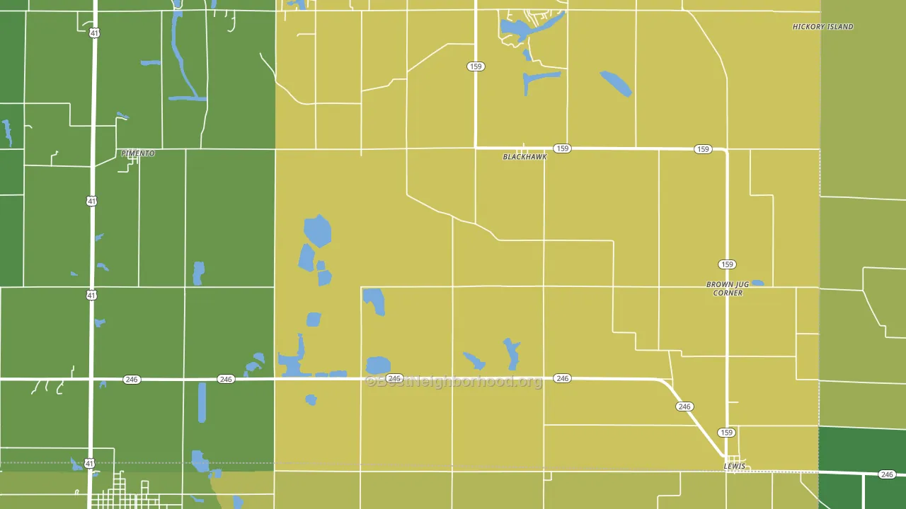 47866, IN block-group voter-turnout map