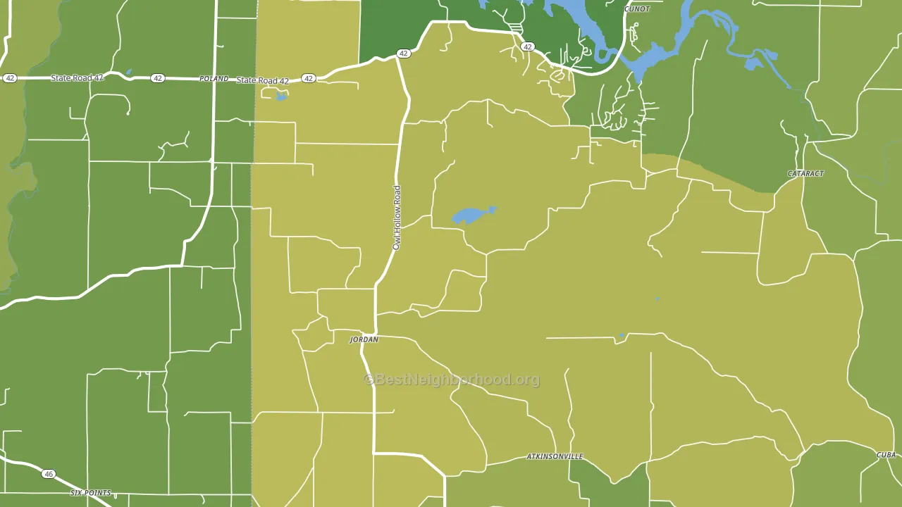 47868, IN block-group voter-turnout map