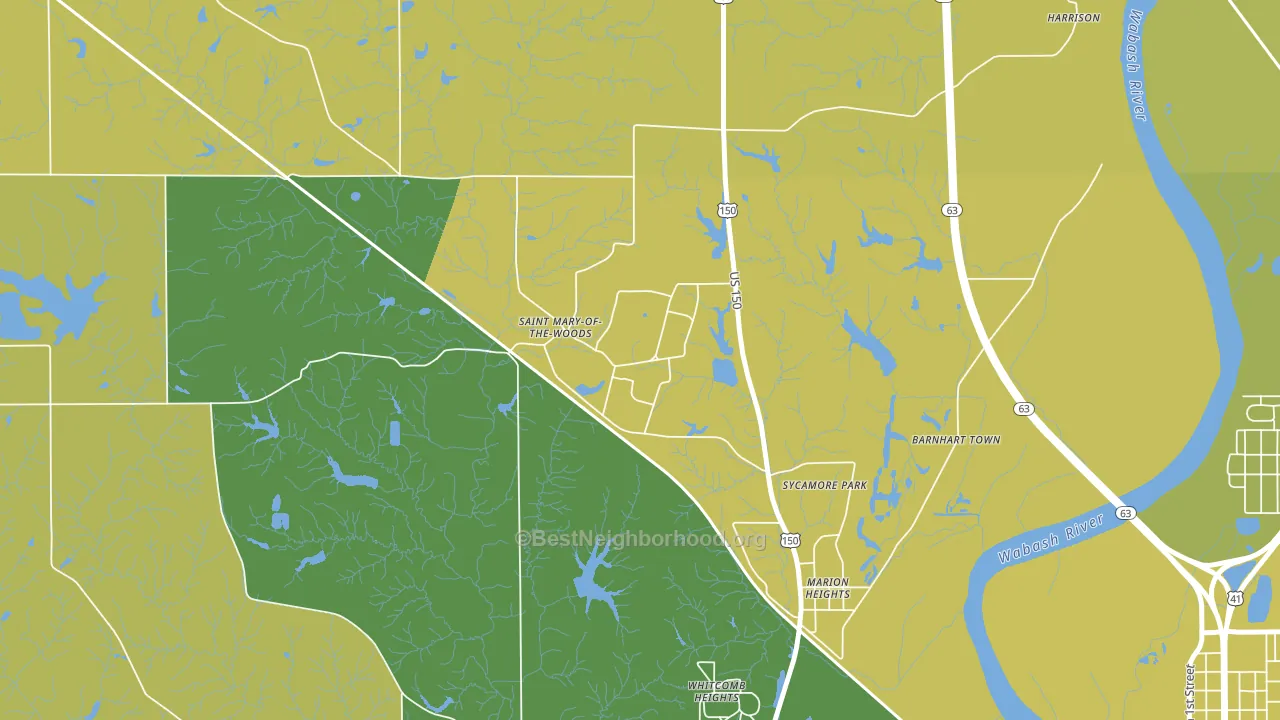 47876, IN block-group voter-turnout map