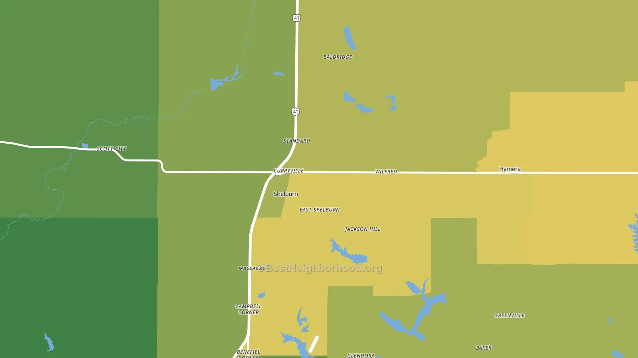 47879, IN block-group voter-turnout map