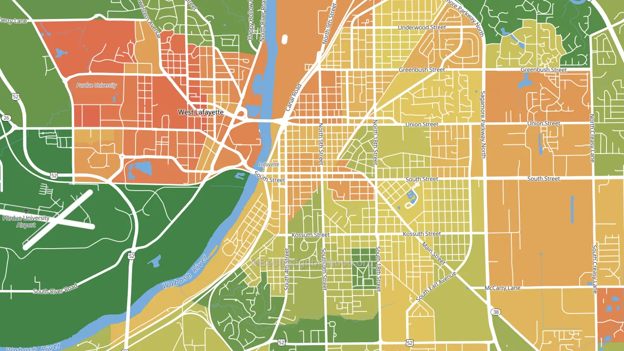 47901, IN block-group voter-turnout map