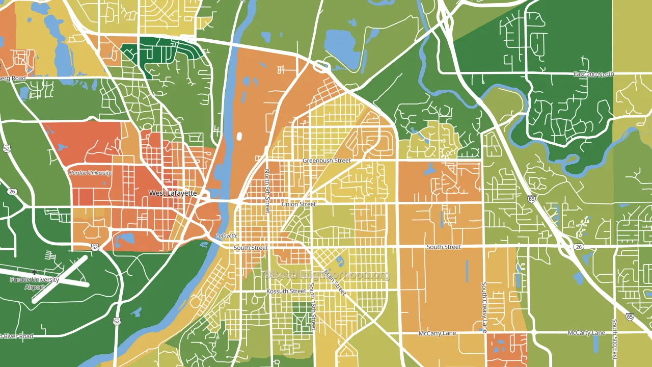 47904, IN block-group voter-turnout map