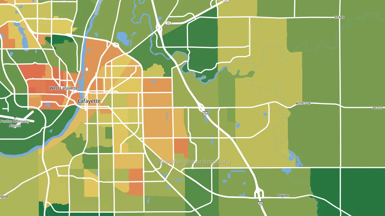47905, IN block-group voter-turnout map