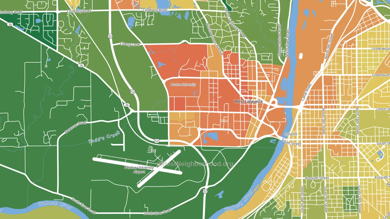 47907, IN block-group voter-turnout map