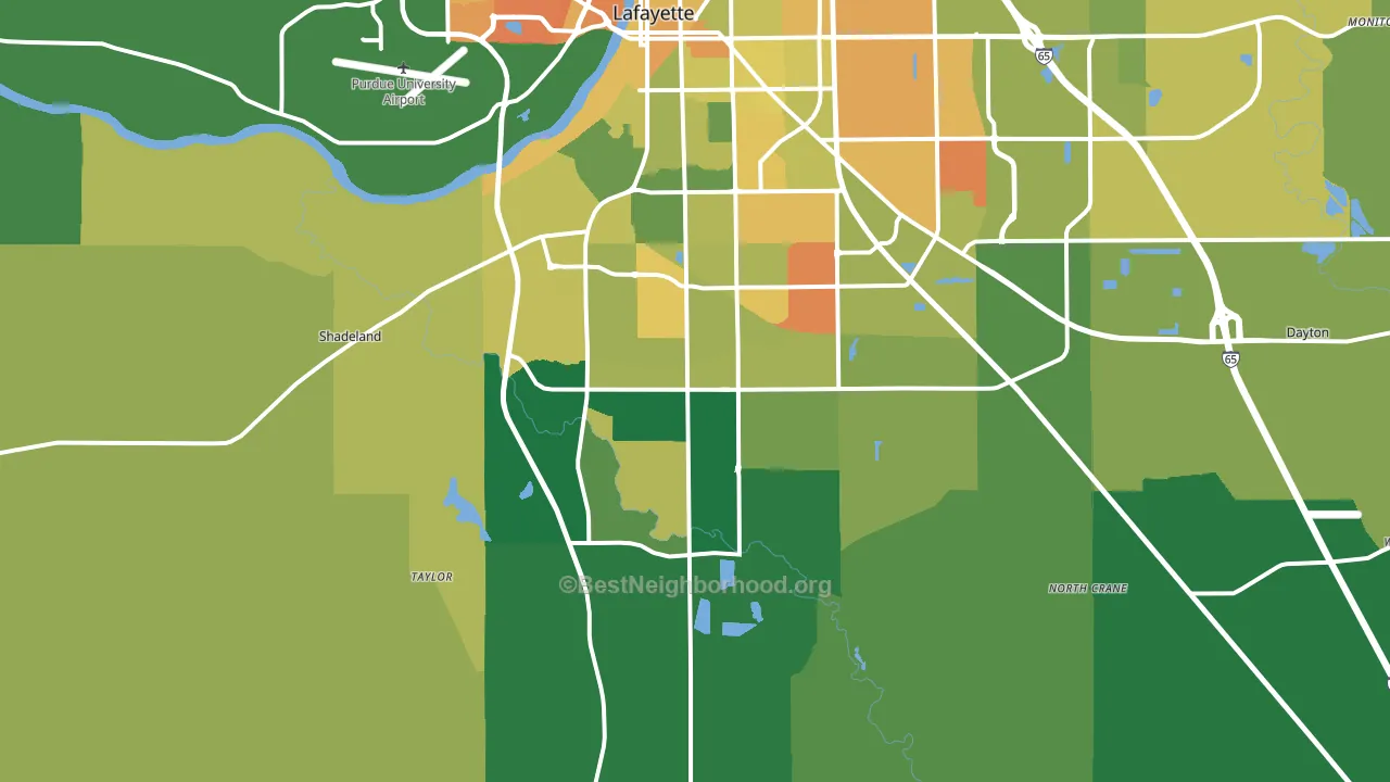 47909, IN block-group voter-turnout map