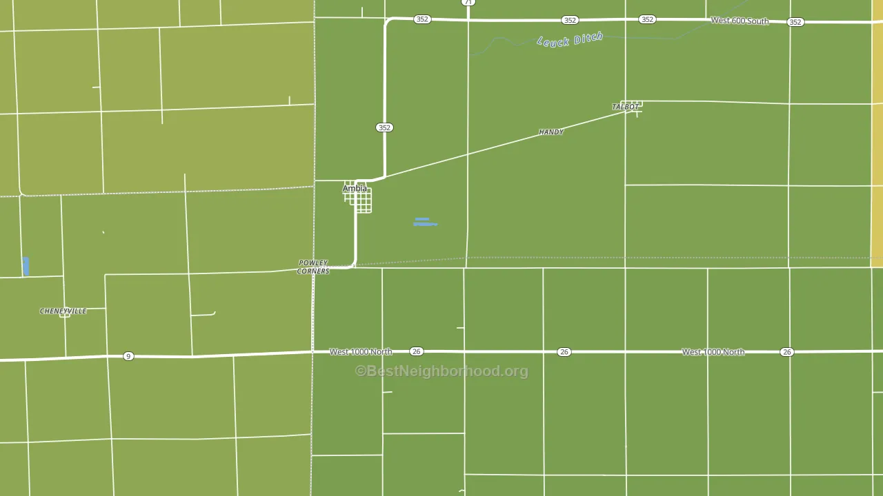 47917, IN block-group voter-turnout map