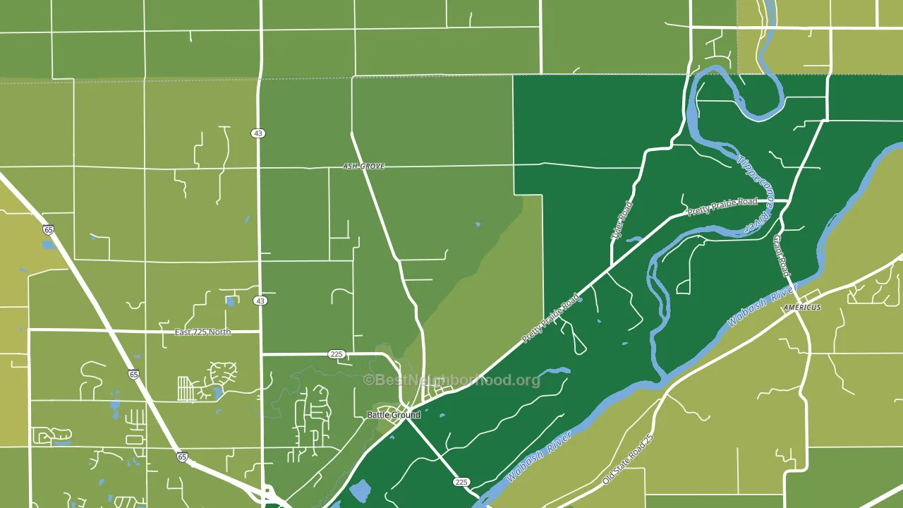 47920, IN block-group voter-turnout map