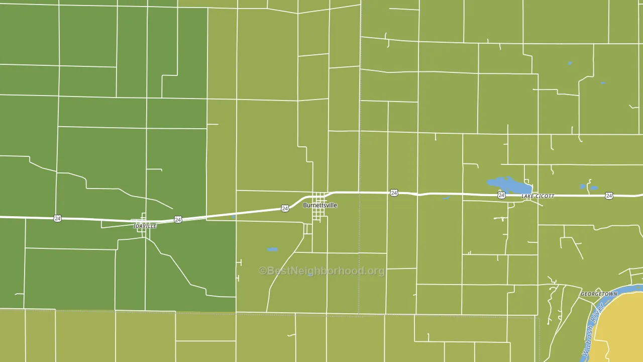 47926, IN block-group voter-turnout map