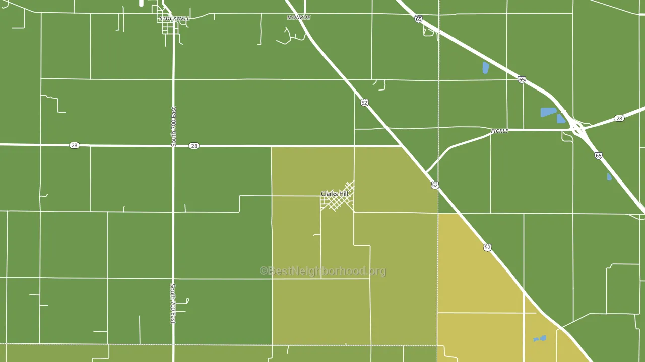 47930, IN block-group voter-turnout map