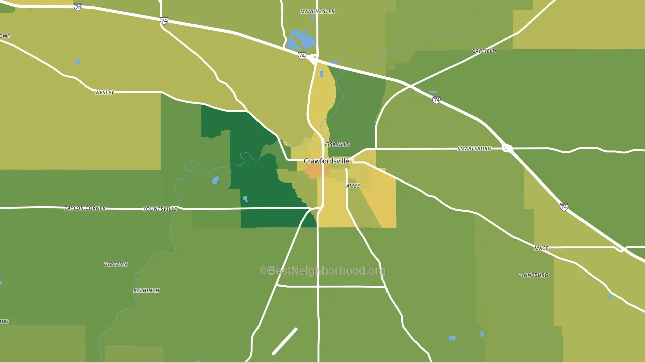 47933, IN block-group voter-turnout map