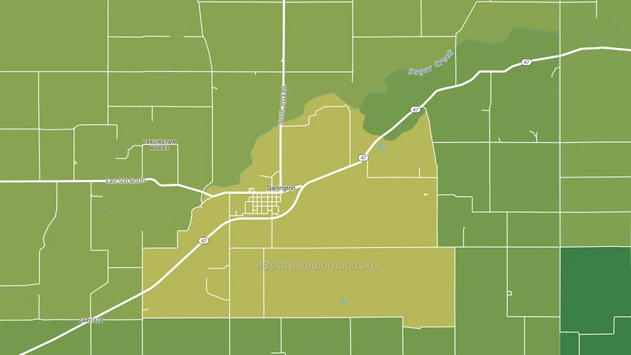 47940, IN block-group voter-turnout map