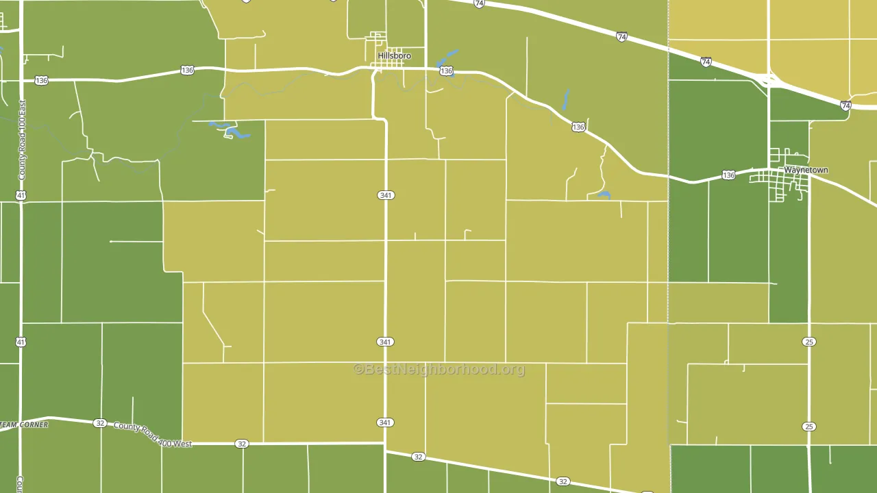 47949, IN block-group voter-turnout map