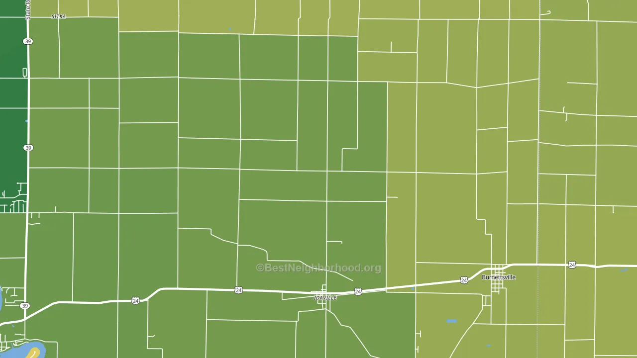 47950, IN block-group voter-turnout map