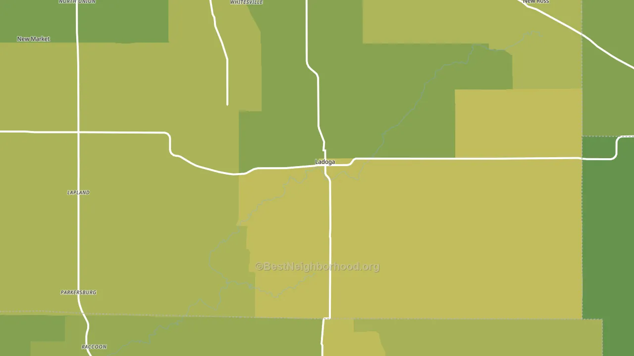 47954, IN block-group voter-turnout map