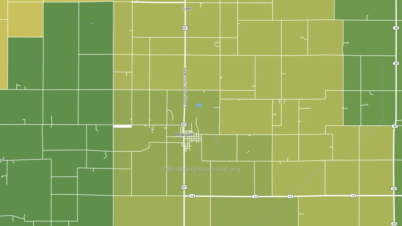 47957, IN block-group voter-turnout map