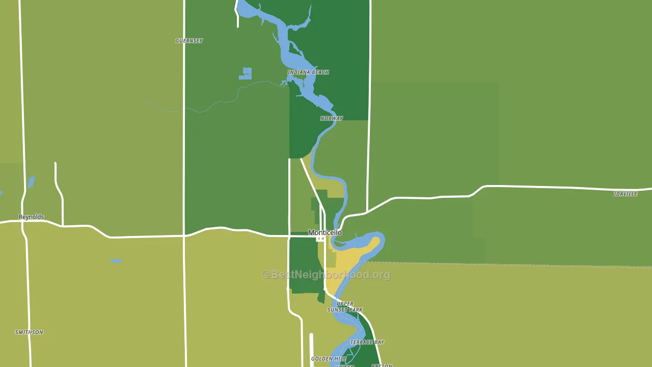 47960, IN block-group voter-turnout map