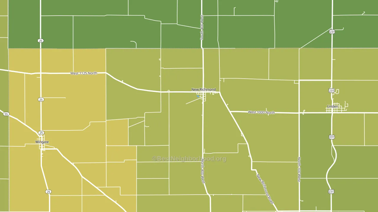 47967, IN block-group voter-turnout map