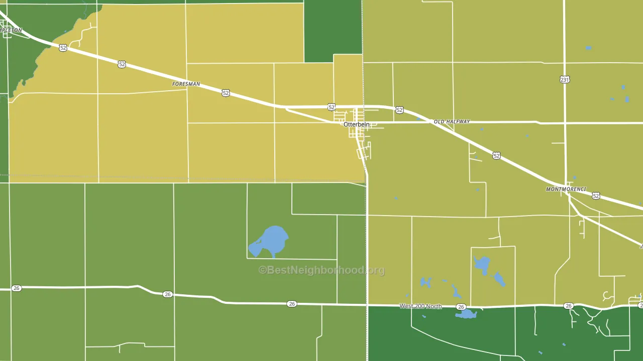 47970, IN block-group voter-turnout map