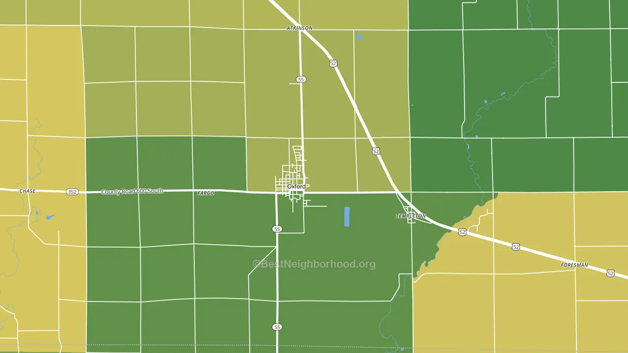 47971, IN block-group voter-turnout map