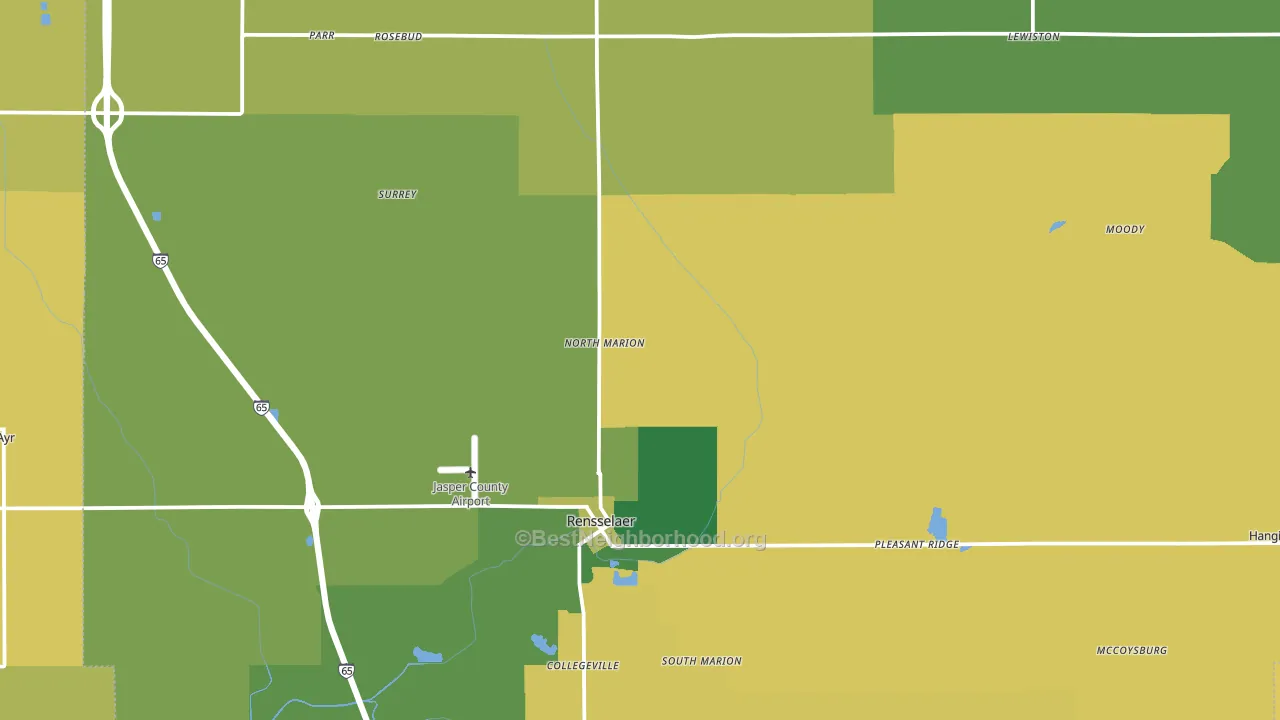 47978, IN block-group voter-turnout map