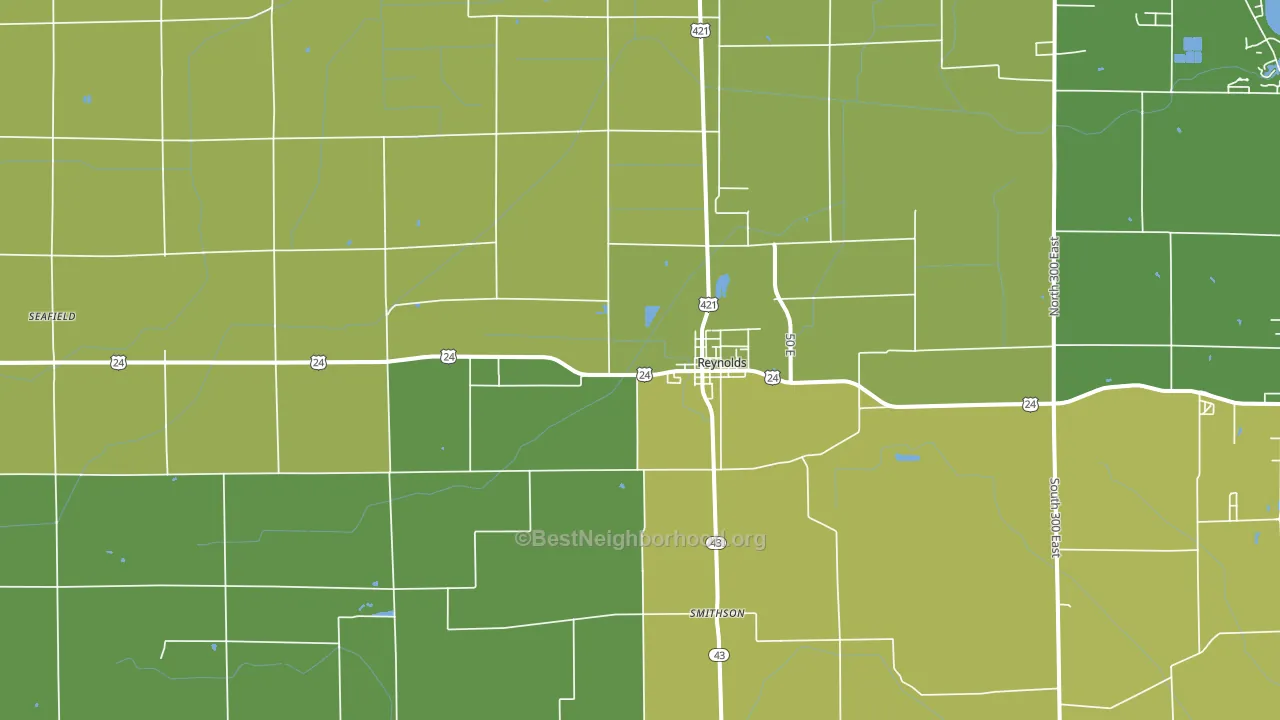 47980, IN block-group voter-turnout map