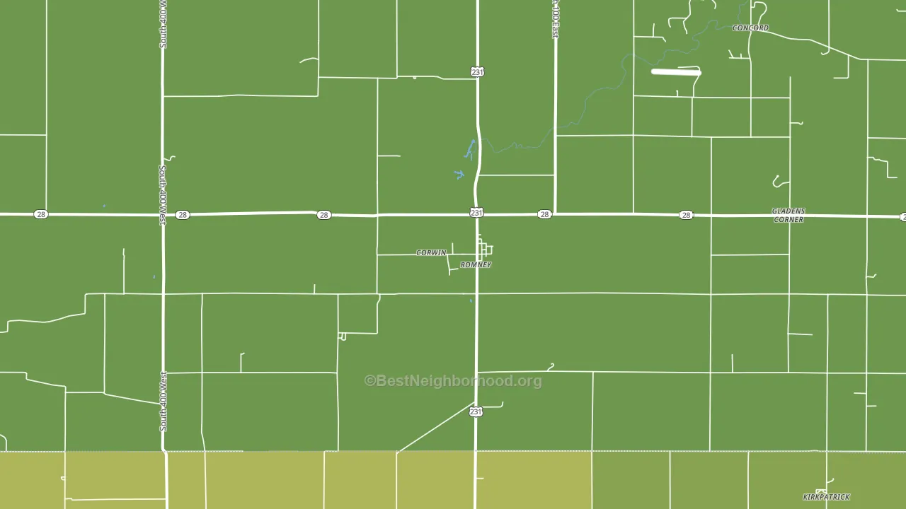 47981, IN block-group voter-turnout map